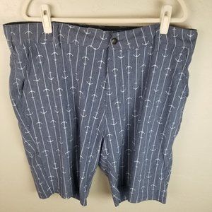 Trunks Men's 38 Navy Blue Anchor Print Swim Trunks